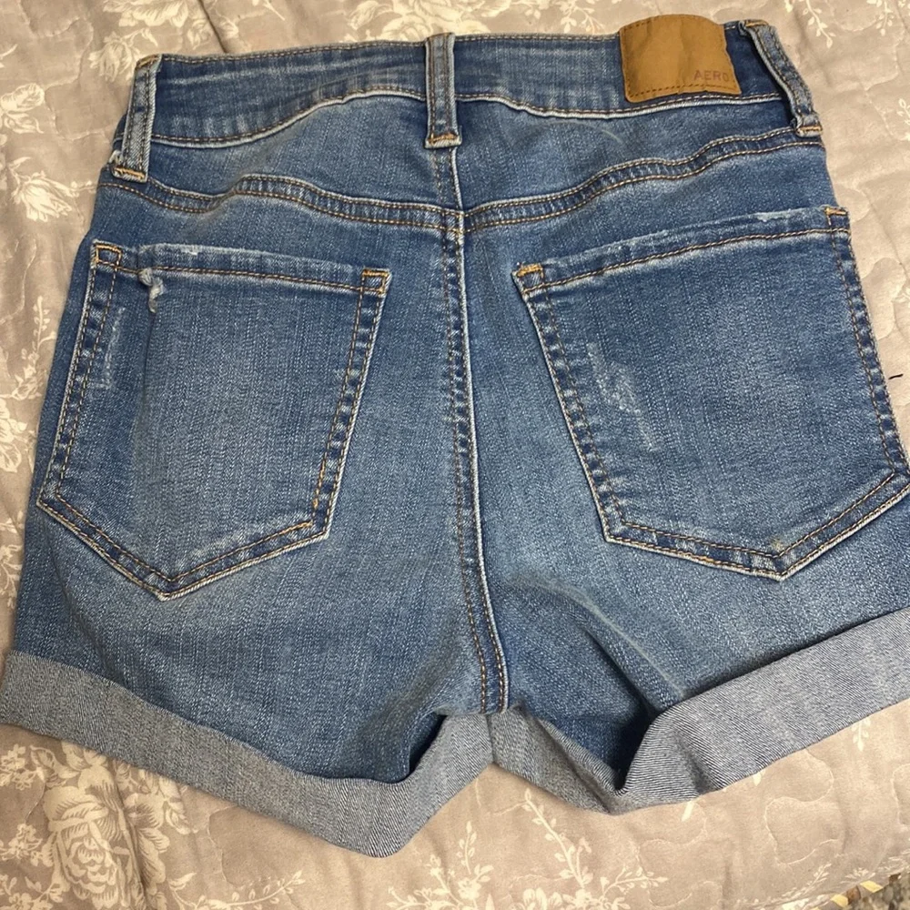Aeropostale High Rise midi shorts denim blue dark wash - Picture 2 of 2